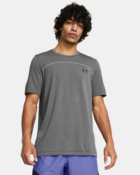 Camiseta de manga corta sin costuras UA Vanish Elite con detalle de la marca para hombre, Gray, pdpMainDesktop image number 0